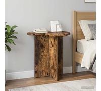 vidaXL Side Table with Storage Smoked Oak Ø 39 x 38 cm Engineered Wood