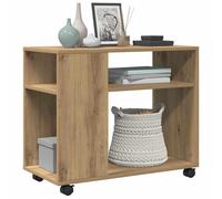 vidaXL Side Table with Wheels Artisian Oak 70x35x60 cm Engineered Wood