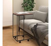 vidaXL Side Table with Wheels Black 40x30x63.5 cm Engineered Wood