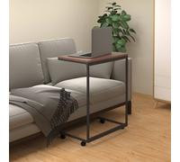 vidaXL Side Table with Wheels Black 55x35x70 cm Engineered Wood LSO UK