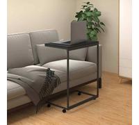 vidaXL Side Table with Wheels Black 55x35x70 cm Engineered Wood