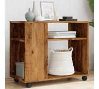vidaXL Side Table with Wheels Old Wood 70x35x60 cm Engineered Wood
