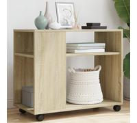 vidaXL Side Table with Wheels Sonoma Oak 70x35x60 cm Engineered Wood