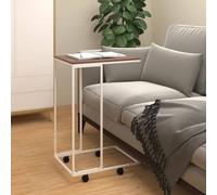 vidaXL Side Table with Wheels White 40x30x63.5 cm Engineered Wood UK