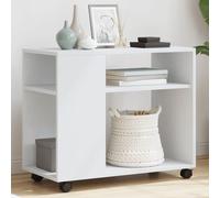 vidaXL Side Table with Wheels White 70x35x60 cm Engineered Wood