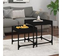 (black) vidaXL 2x Side Tables Engineered Wood Accent End Center Table Multi Colours