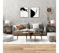 (Brown oak, 40 x 40 x 40 cm/2 pcs) vidaXL 1/2x Side Table Engineered Wood Couch Tea Table Multi Colours/Sizes