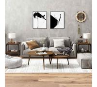 vidaXL Side Tables 2 pcs Brown Oak 40x40x40 cm Engineered Wood UK HOT
