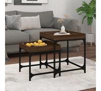 (brown oak) vidaXL 2x Side Tables Engineered Wood Accent End Center Table Multi Colours