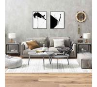 vidaXL Side Tables 2 pcs Grey Sonoma 40x40x40 cm Engineered Wood UK HOT