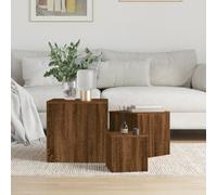 Vidaxl Side Tables 3 Pcs Brown Oak Engineered Wood