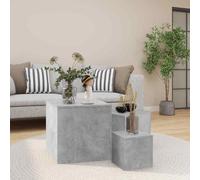vidaXL 3x Side Tables Concrete Grey Engineered Wood Living Room End Sofa Table