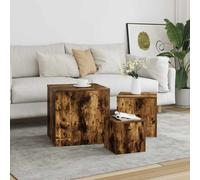vidaXL Side Tables 3 pcs Smoked Oak Engineered Wood