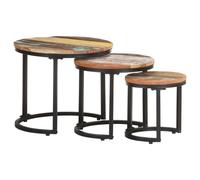 Vidaxl Side Tables 3 Pcs Solid Reclaimed Wood