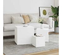 Vidaxl Side Tables 3 Pcs White Engineered Wood