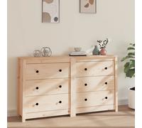 vidaXL Sideboard 140x35x80 cm Solid Wood Pine