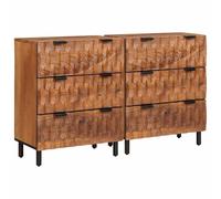 vidaXL Sideboard 2 pcs Acacia Brown Finish 60 x 33 x 75 cm