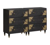 Sideboard with Drawer with Shelf 2 pcs Solid Mango Wood Storage Modern vidaXL