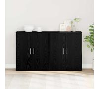 Sideboard Black oak 60x31x70 cm Engineered wood 2-door Storage Cabinet Minimal
