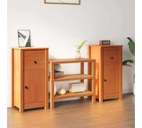 vidaXL Sideboard 2 pcs Wax Brown 39 x 34.5 x 80 cm Solid Pine Wood