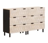 Sideboard 2 pcs White Wash Finish 60 x 33 x 75 cm