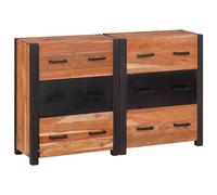 vidaXL Sideboard 3 pcs Brown 110 x 30 x 75 cm Solid Acacia Wood