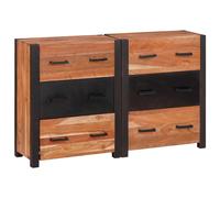 vidaXL Sideboard 3 pcs Brown 110 x 30 x 75 cm Solid Acacia Wood, Acacia Wood Sid