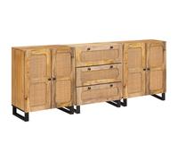 Sideboard 3 pcs Brown 180 x 33 x 75 cm Solid Mango Wood
