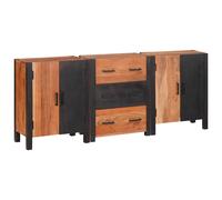vidaXL Sideboard 3 pcs Brown 55 x 30 x 75 cm Solid Acacia Wood, Acacia Wood Cabi