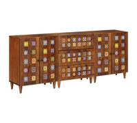 vidaXL Sideboard 3 pcs Walnut Solid Mango Wood