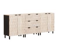 vidaXL Sideboard 3 pcs White Wash Finish 180 x 33 x 75 cm