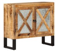 vidaXL Sideboard 80x30x71 cm Solid Rough Wood Mango and Metal