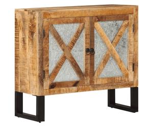 vidaXL Sideboard 80x30x71 cm Solid Rough Wood Mango and Metal