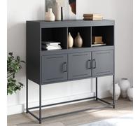 Sideboard Anthracite Cold-rolled Steel 100.5x39x107 cm 3 Door Storage Rustproof