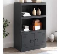 vidaXL Anthracite Sideboard - Steel Storage Cabinet with Shelves, 67x39x107cm for Living Room and Dining Room
