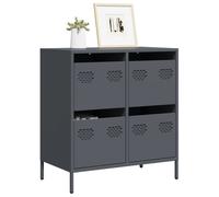 Sideboard Anthracite Cold-rolled Steel 68 x 39 x 73.5 cm 4-Drawer Metal Cabinet