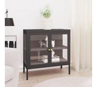 vidaXL Sideboard Anthracite Steel and Glass Highboard Book Storage Cabinet