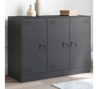Sideboard Anthracite Cold-Rolled Steel 99x39x73 cm 3 Doors 6 Compartments Metal