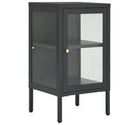 vidaXL Sideboard Anthracite Steel and Glass Highboard Book Storage Cabinet