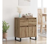 vidaXL Sideboard Artisan Oak 60 x 35 x 70 cm Engineered Wood and Iron