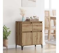 vidaXL Sideboard Artisan Oak 60 x 35 x 70 cm Engineered Wood and Iron