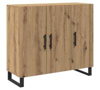 vidaXL Sideboard Artisan oak 90 x 34 x 80 cm Engineered wood, Living Room Storage, Rustic Buffet, Wood Dining Unit, Multi-Purpose Console, Versatile Table, Indoor Furniture