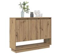 Sideboard Artisan Oak 97x29x75cm Engineered Wood 3-Door Rustic Storage Buffet XL