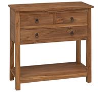 vidaXL Sideboard Beige 79 x 35 x 80 cm Solid Teak Wood, Elegant Sideboard Storag