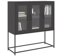 Sideboard Black Cold-rolled Steel 100.5x39x107 cm Industrial Storage w/Handles