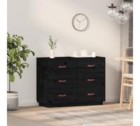 vidaXL Sideboard Black 100x40x75 cm Solid Wood Pine