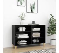 vidaXL Sideboard Black Engineered Wood Side Book Storage Cabinet Standing Rack