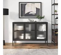 Vidaxl Sideboard Black 105X35X70 Cm Glass And Steel