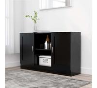 vidaXL Sideboard Black Chipboard Storage Cupboard Side Buffet Cabinet Home