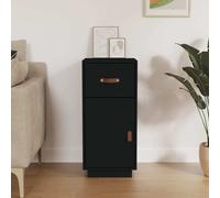 Vidaxl Sideboard Black 34X40X75 Cm Solid Wood Pine, Black